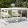 Mesa de jardín madera maciza de pino blanca 203.5x90x110 cm 1