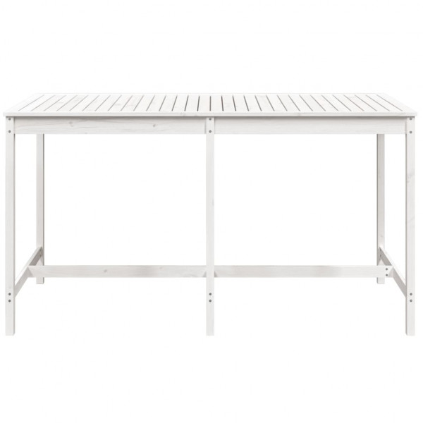 Mesa de jardín madera maciza de pino blanca 203.5x90x110 cm M 4