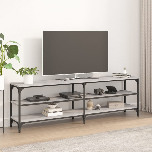 Mueble de TV madera contrachapada gris Sonoma 160x30x50 cm D