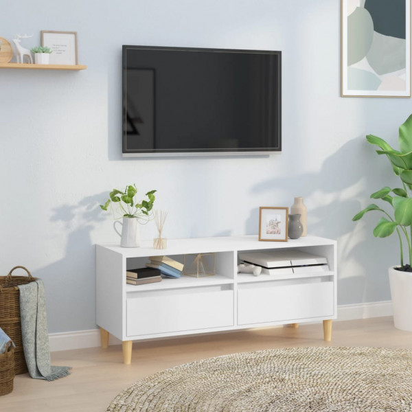 Mueble para TV madera contrachapada blanco 100x34.5x44.5 cm D