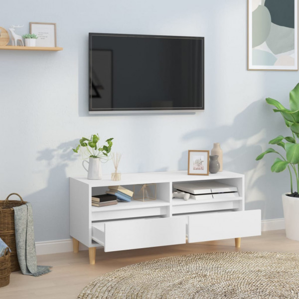 Mueble para TV madera contrachapada blanco 100x34.5x44.5 cm M 3