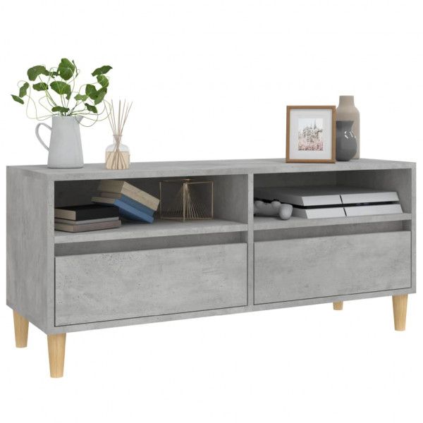 Mueble de TV madera contrachapada gris hormigón 100x34.5x44.5cm M 4