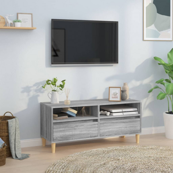 Mueble de TV madera contrachapada gris Sonoma 100x34.5x44.5 cm D