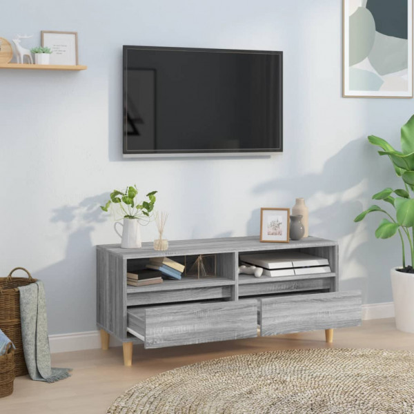 Mueble de TV madera contrachapada gris Sonoma 100x34.5x44.5 cm M 3