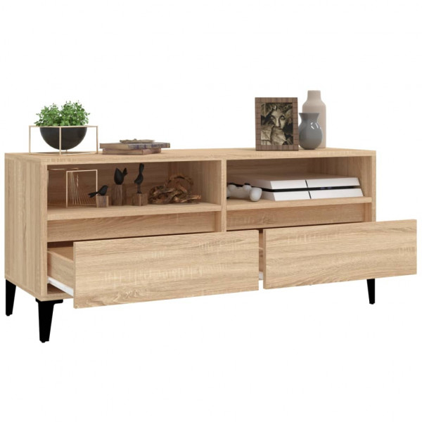 Mueble de TV madera contrachapada roble Sonoma 100x34.5x44.5 cm M 5