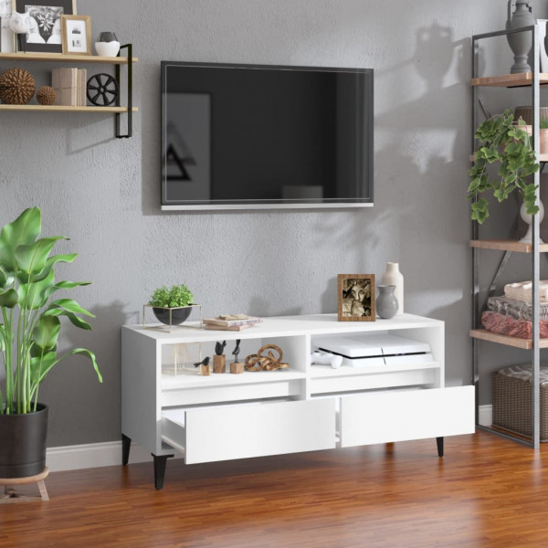 Mueble para TV madera contrachapada blanco 100x34.5x44.5 cm M 3