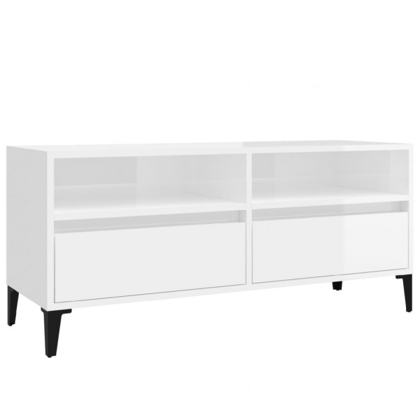 Móvel p/ TV 100x34.5x44.5 cm derivados madeira branco brilhante M 2