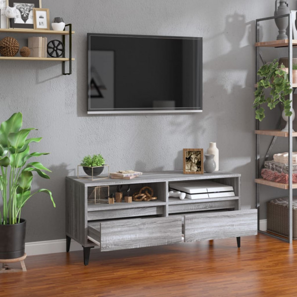 Mueble de TV madera contrachapada gris Sonoma 100x34.5x44.5 cm M 3