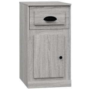 Armario auxiliar y cajón madera contrachapada gris 40x50x75 cm H