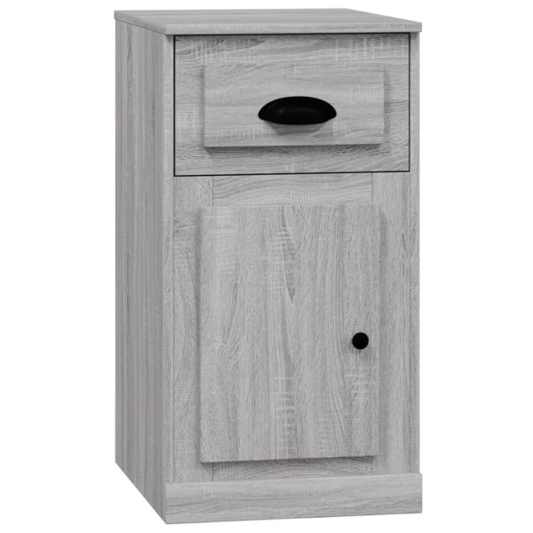 Armario auxiliar y cajón madera contrachapada gris 40x50x75 cm M 2