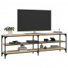 Mueble de TV madera contrachapada roble Sonoma 160x30x50 cm 4