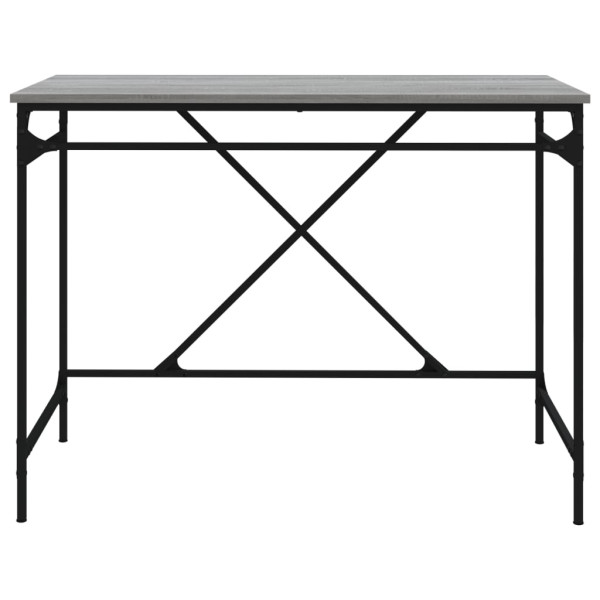 Escritorio hierro madera contrachapada gris Sonoma 100x50x75 cm M 5