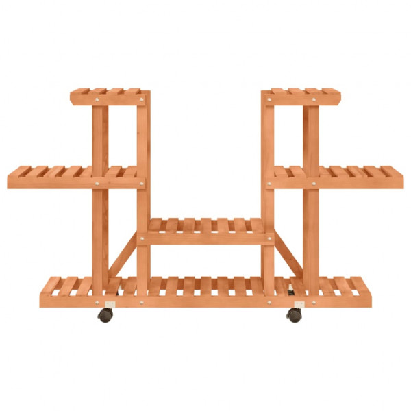Soporte para flores con ruedas madera maciza abeto 110x25x78 cm M 5