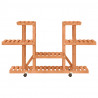 Soporte para flores con ruedas madera maciza abeto 110x25x78 cm 5