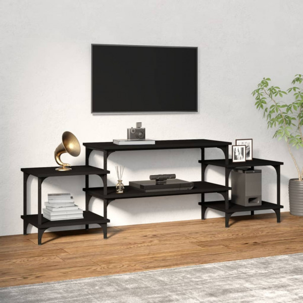 Mueble para TV madera contrachapada negro 157x35x52 cm D