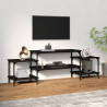 Mueble para TV madera contrachapada negro 157x35x52 cm 1