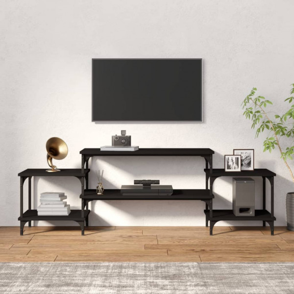 Mueble para TV madera contrachapada negro 157x35x52 cm M 3