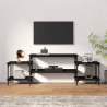Mueble para TV madera contrachapada negro 157x35x52 cm 3
