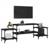Mueble para TV madera contrachapada negro 157x35x52 cm 4