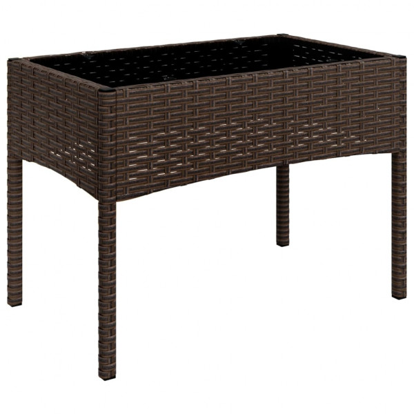 Set muebles de jardín 4 piezas y cojines ratán sintético marrón M 4