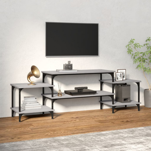 Mueble para TV madera contrachapada gris Sonoma 157x35x52 cm D