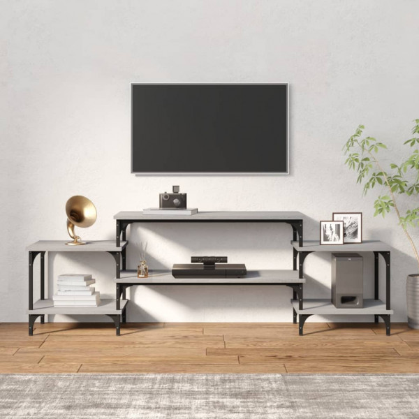 Mueble para TV madera contrachapada gris Sonoma 157x35x52 cm M 3