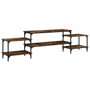 Mueble para TV madera contrachapada roble ahumado 197x35x52 cm H