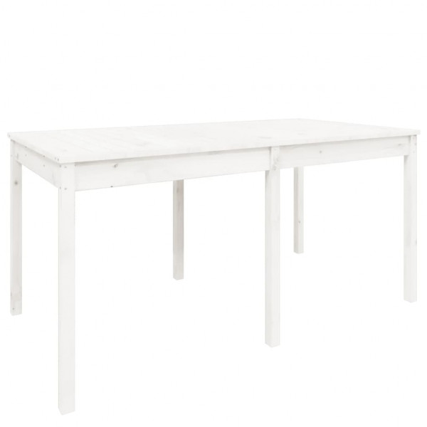 Mesa de jardín madera maciza pino blanco 159.5x82.5x76 cm M 2