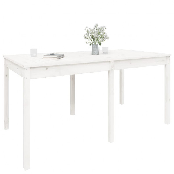 Mesa de jardim 159.5x82.5x76 cm madeira de pinho maciça branco M 4
