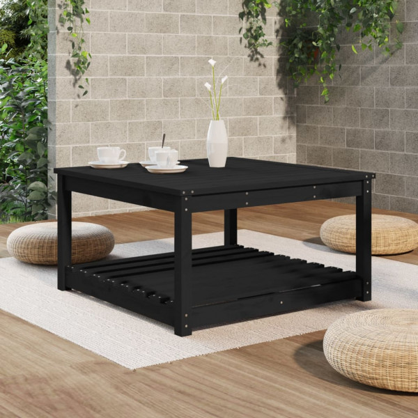Mesa de jardim 82.5x82.5x45 cm madeira de pinho maciça preto M 3