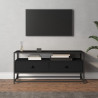 Mueble de TV madera contrachapada negro 100x35x45 cm 1