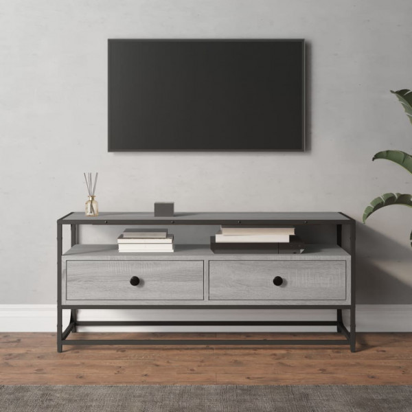 Mueble de TV madera contrachapada gris Sonoma 100x35x45 cm D