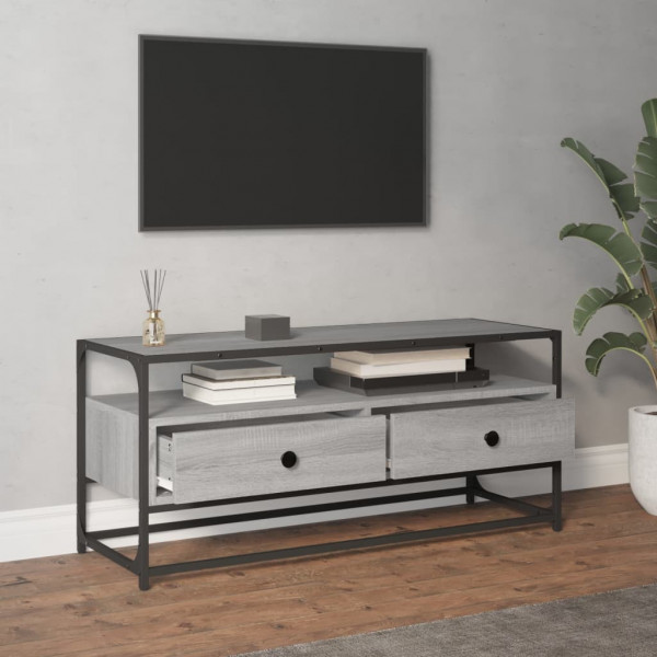 Mueble de TV madera contrachapada gris Sonoma 100x35x45 cm M 3