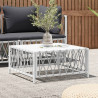 Mesa de jardim 70x70x34 cm tecido branco 1