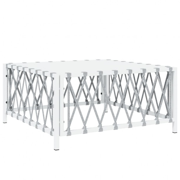 Mesa de jardim 70x70x34 cm tecido branco M 2