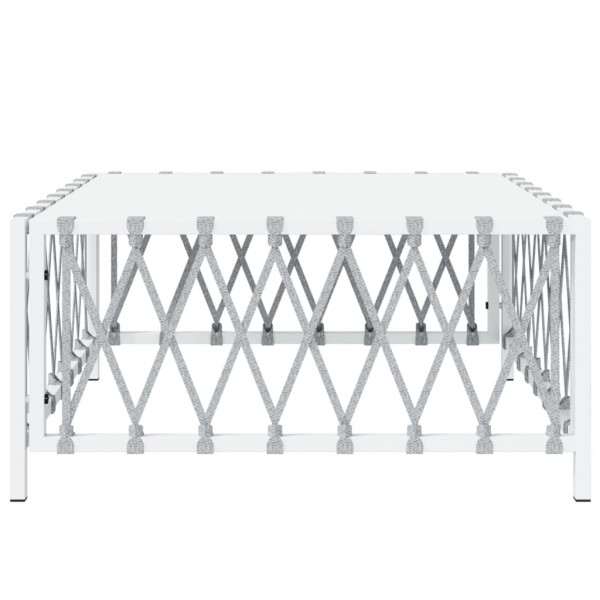 Mesa de jardim 70x70x34 cm tecido branco M 3