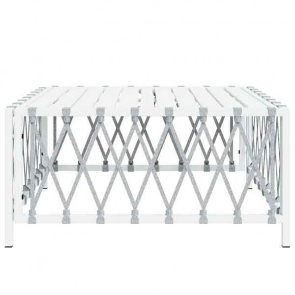 Mesa de jardim 70x70x34 cm tecido branco M 4