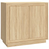 Aparador madera contrachapada color roble Sonoma 80x34x75 cm 2