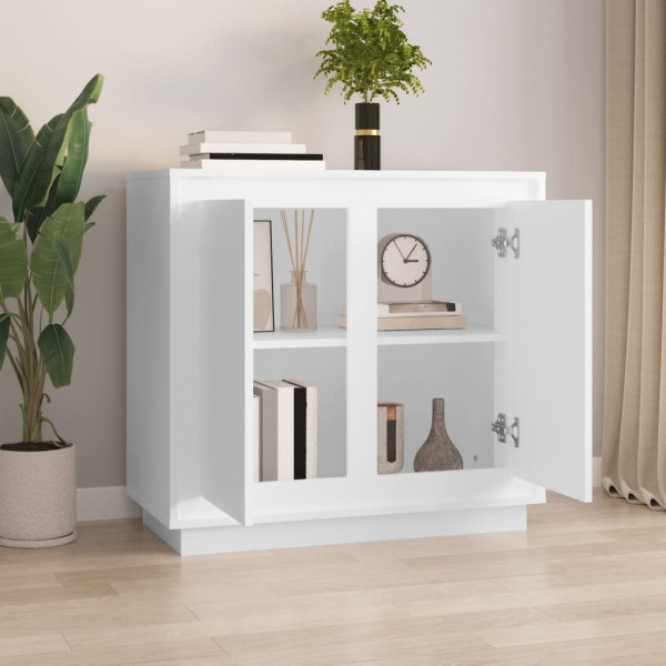Aparador de madera contrachapada blanco 80x34x75 cm M 3