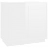 Aparador de madera contrachapada blanco brillante 80x34x75 cm 2