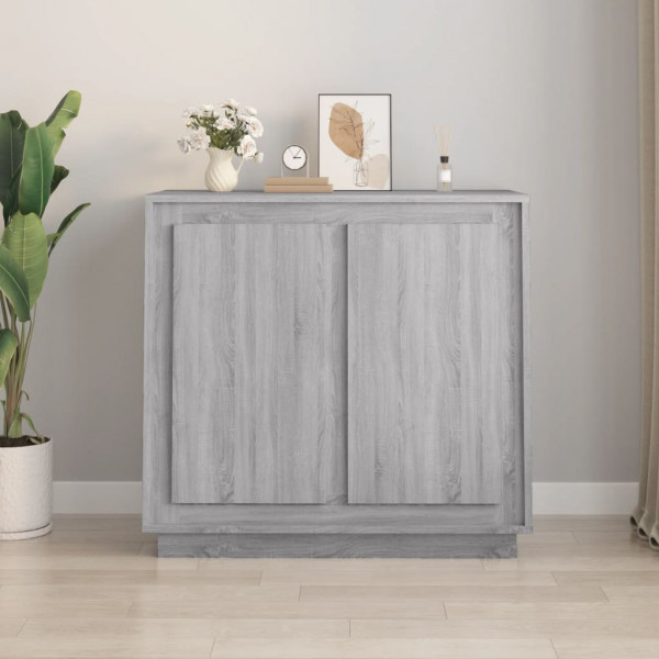 Aparador de madera contrachapada gris Sonoma 80x34x75 cm D