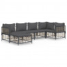 6 pcs conjunto lounge de jardim c/ almofadões vime PE antracite 1