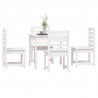 Juego de comedor de jardín 5 piezas madera maciza pino blanco 4