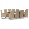 Set comedor de jardín 11 pzas con cojines ratán sintético beige 2