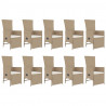 Set comedor de jardín 11 pzas con cojines ratán sintético beige 4