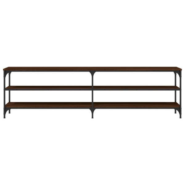 Mueble TV metal y madera contrachapada marrón roble 180x30x50cm M 5
