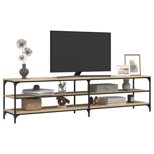 Mueble TV metal y madera contrachapada roble Sonoma 200x30x50cm M 4