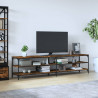 Mueble de TV metal y contrachapada roble ahumado 200x30x50cm 1