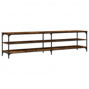 Mueble de TV metal y contrachapada roble ahumado 200x30x50cm H