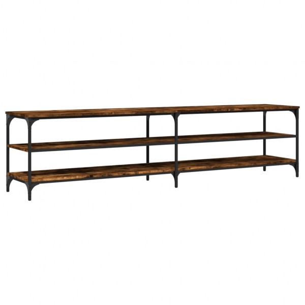 Mueble de TV metal y contrachapada roble ahumado 200x30x50cm M 2